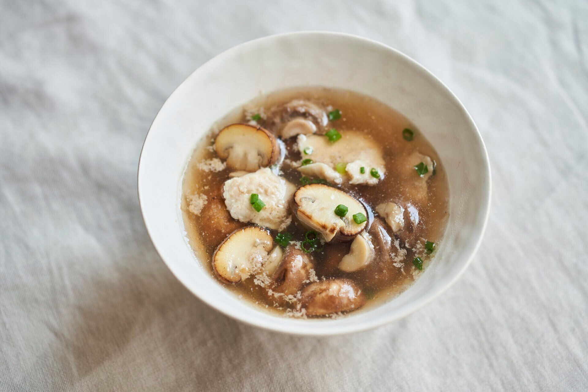 マッシュルームとささみの塩麹スープ