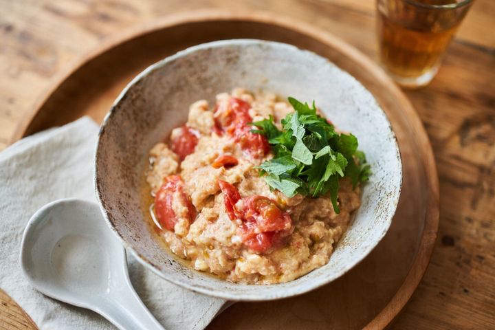 オートミールのみそトマト雑炊