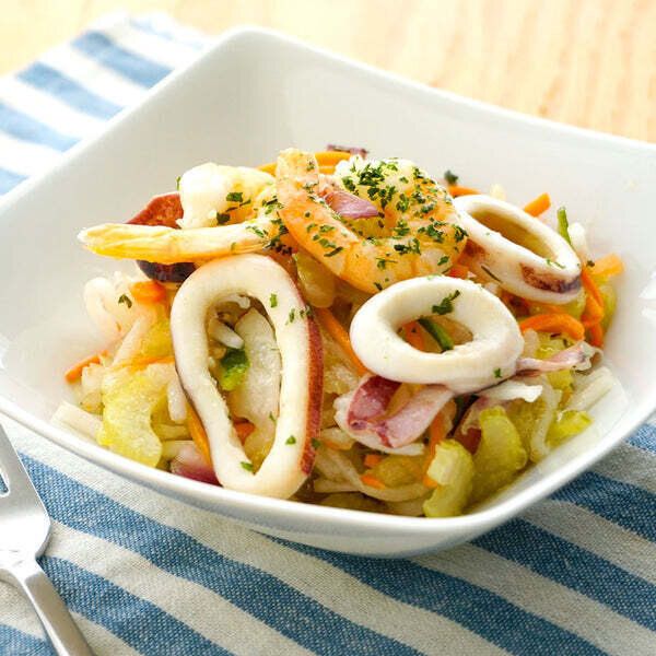 成城石井自家製 海老とイカと6種野菜のマリネ