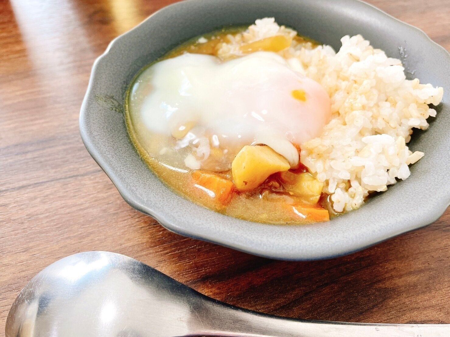 レンジでつくる温泉卵写真