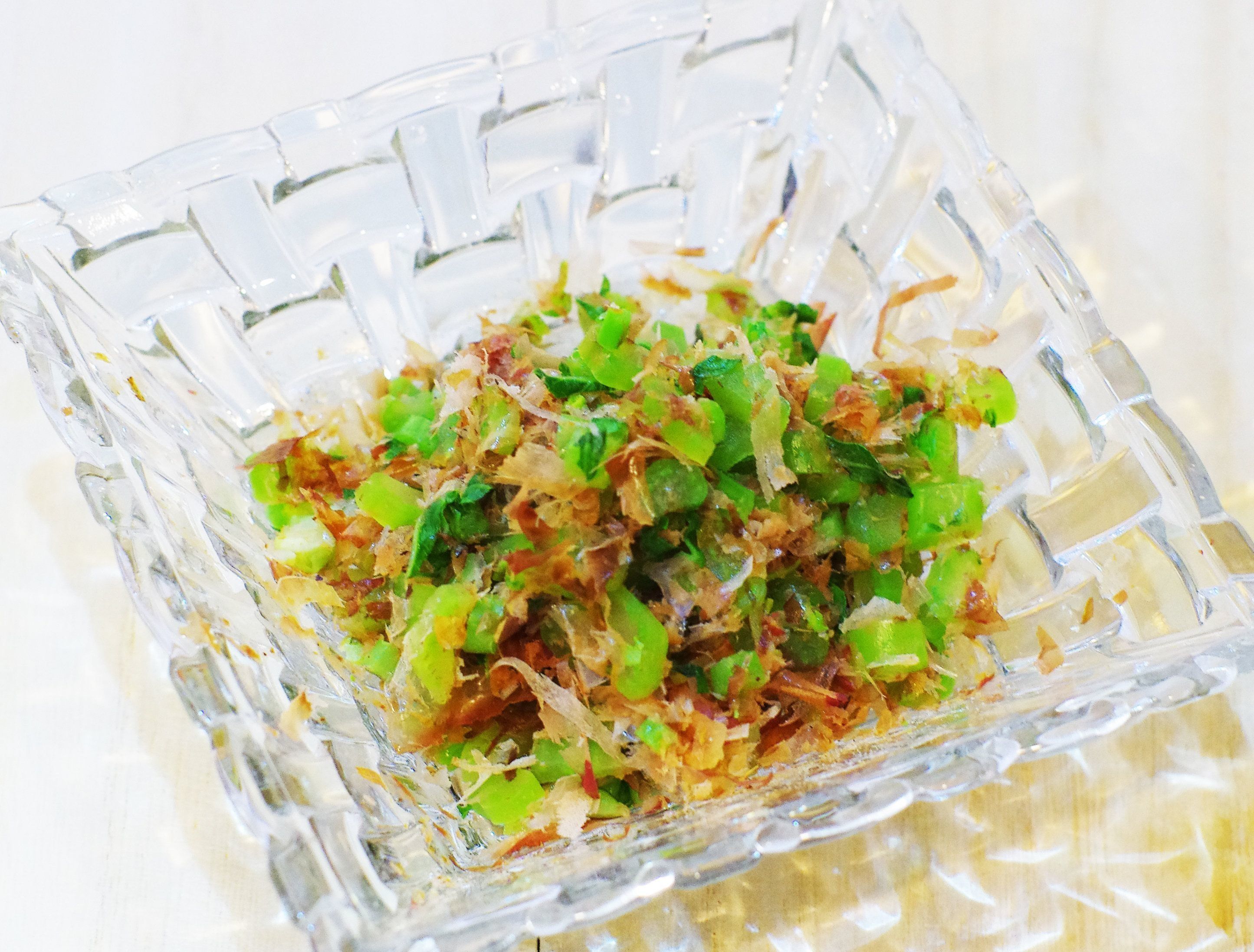 大根の葉の蒸しゆで