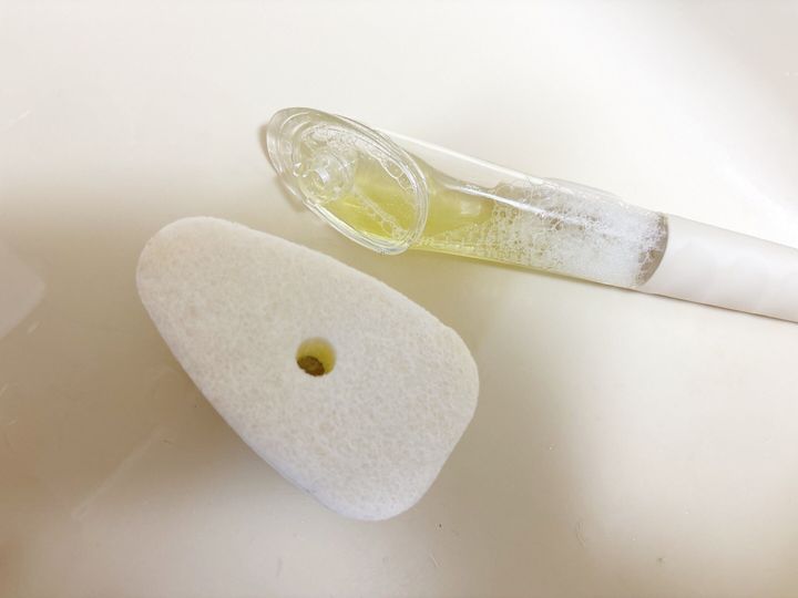 3COINS洗剤が出るキッチンスポンジ