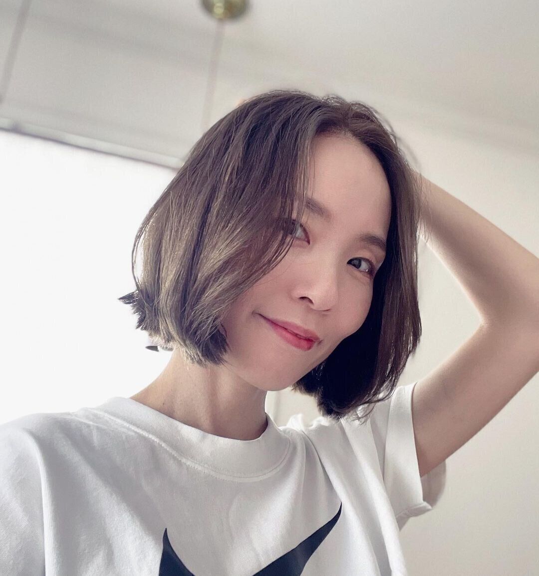 40代丸顔に似合うヘアスタイル 大人カジュアルボブ