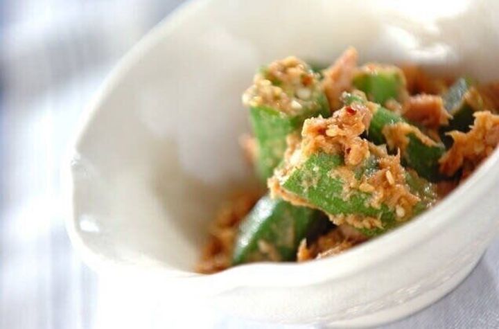 オクラとツナのゴマ和え