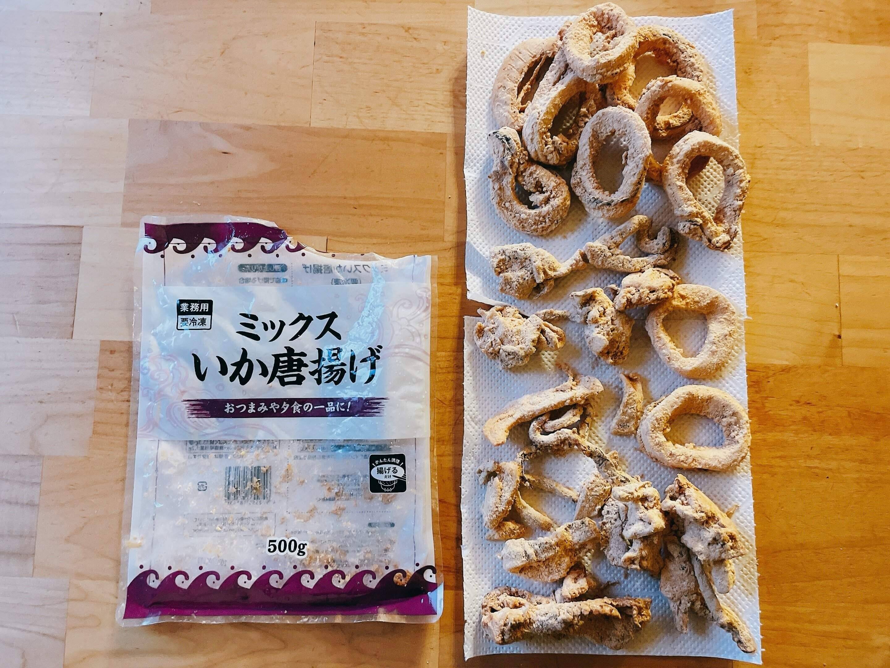 たくさん入っているミックスいか唐揚げ