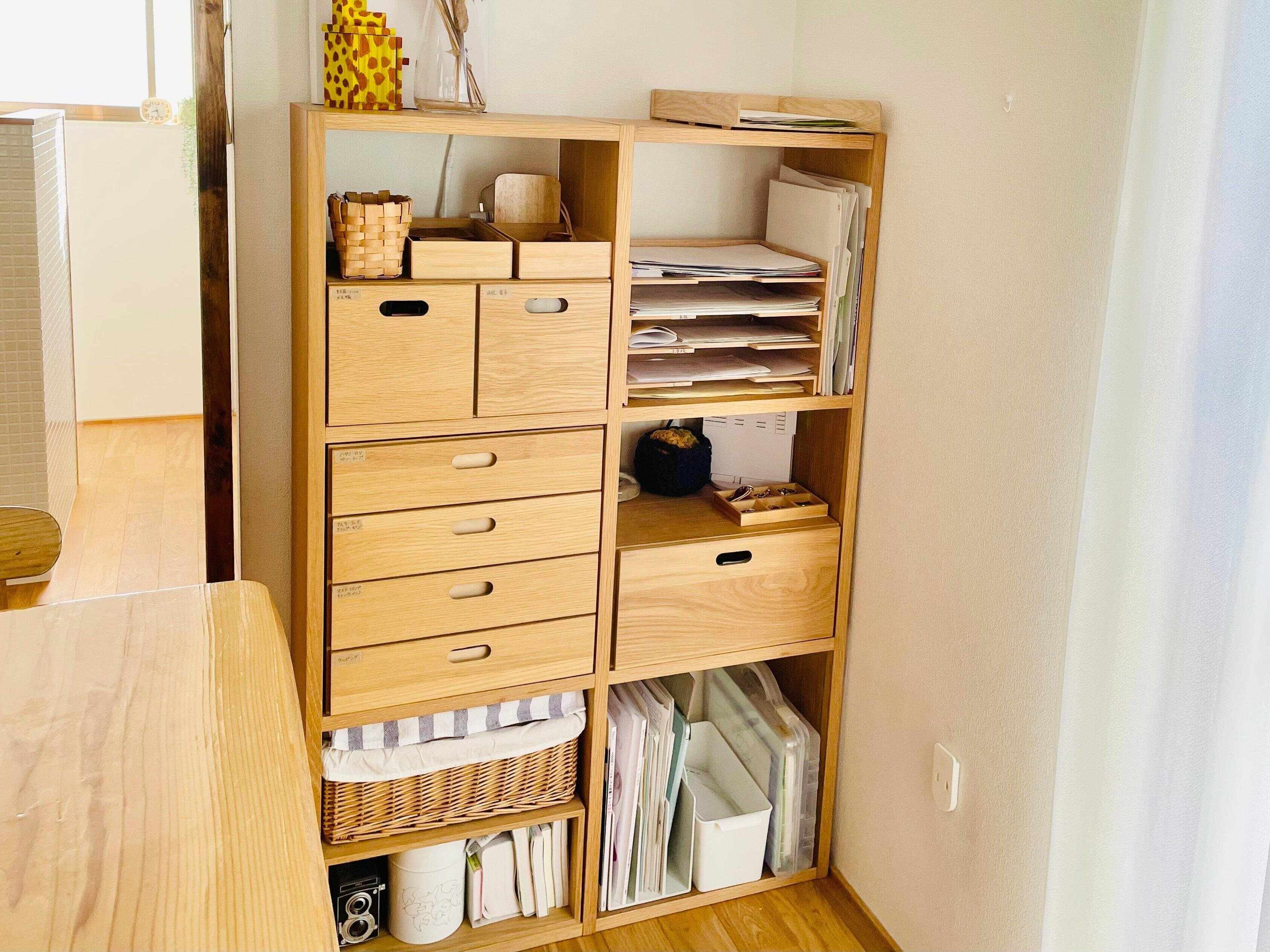 無印良品スタッキングチェストとスタッキングシェルフ