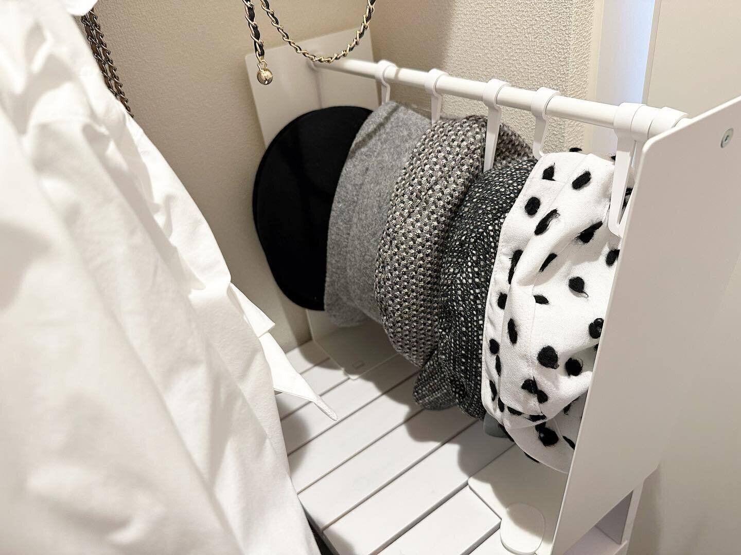 帽子ラックでサッと取り出しやすく！