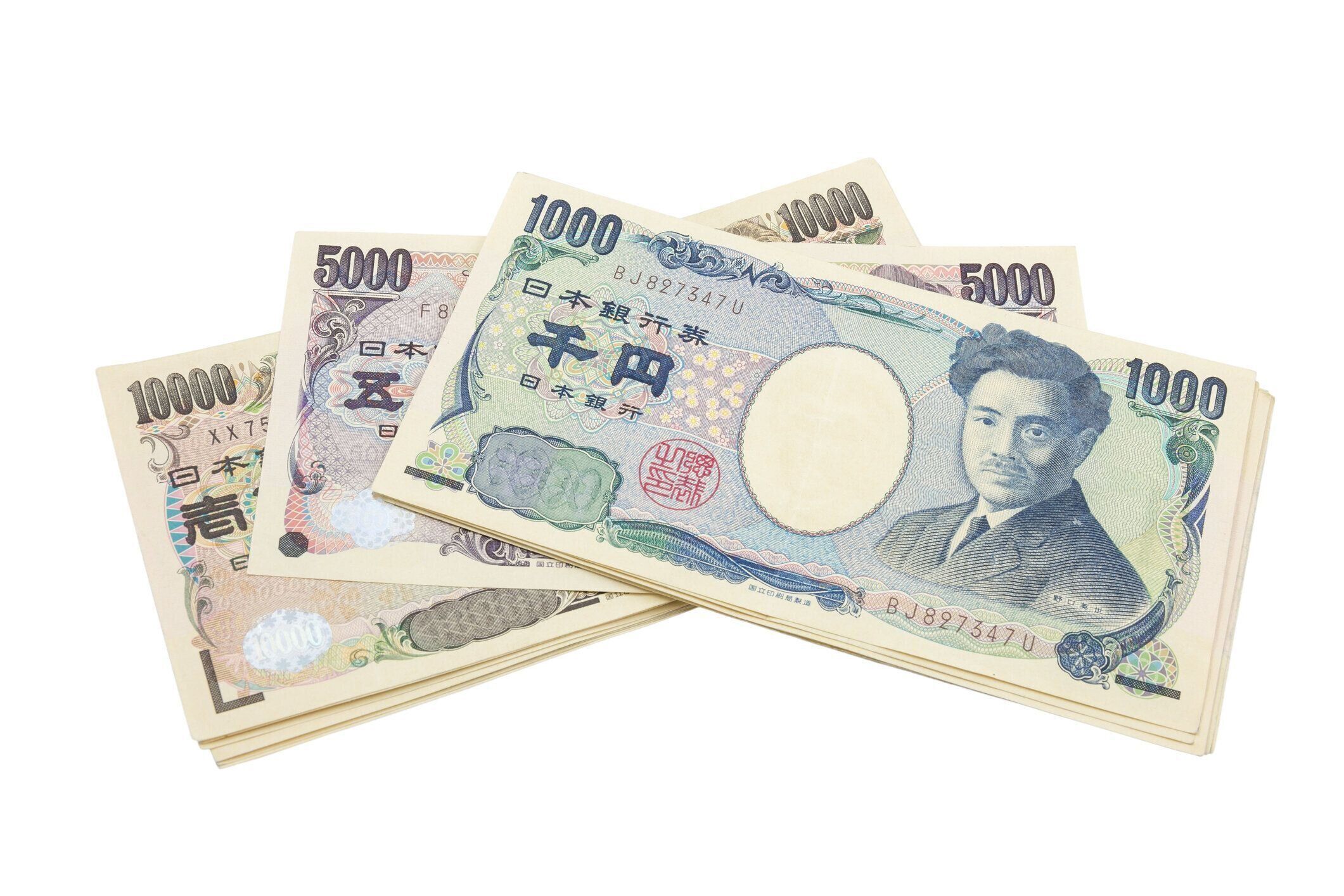 日本の円債ます。日本の通貨に白背景