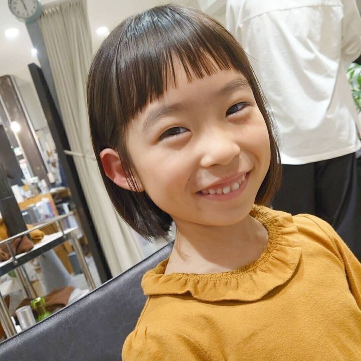 小学生女子も納得のキュートなヘアスタイル。キュートなボブヘアでかわいさ全開!