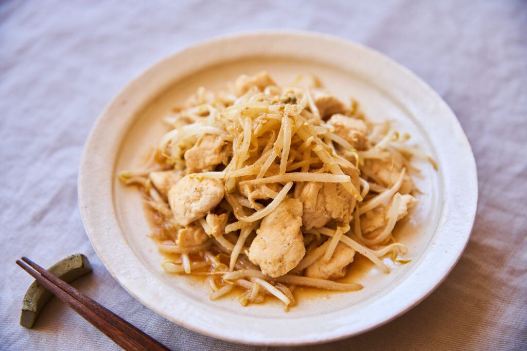 ささみともやしのごまみそ炒め