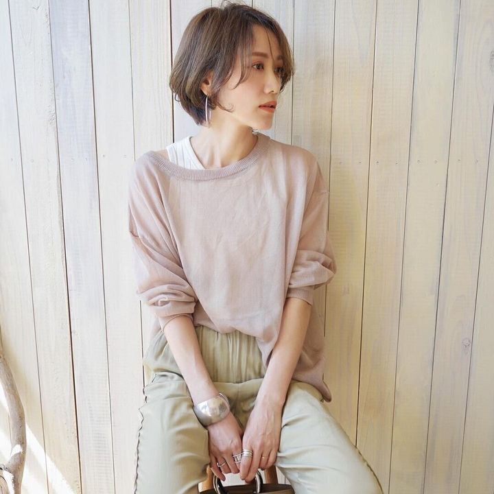 40代女性に似合うふんわりショートヘアスタイル!マッシュボブスタイルでまわりと差のつくヘアを