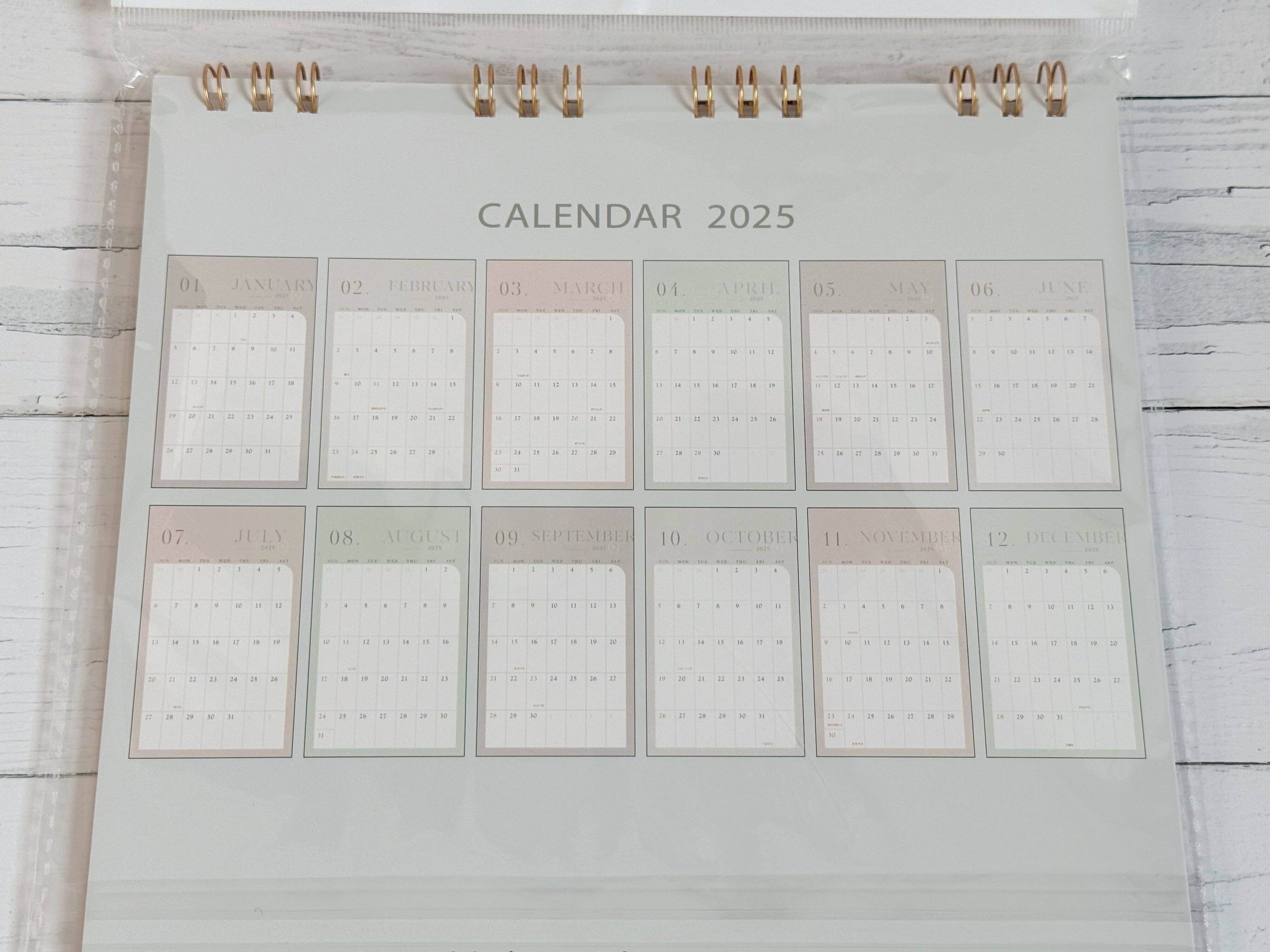 2．カレンダー 2025 卓上2連 ニュアンスカラー