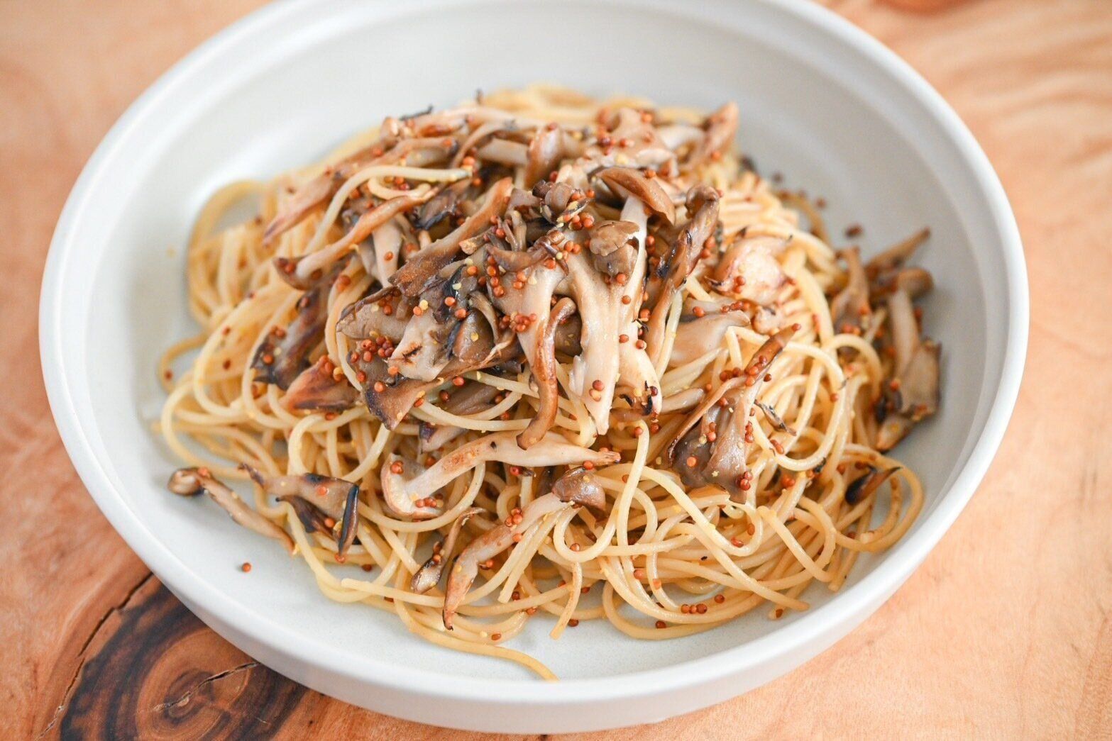 きのこの粒マスタードパスタ