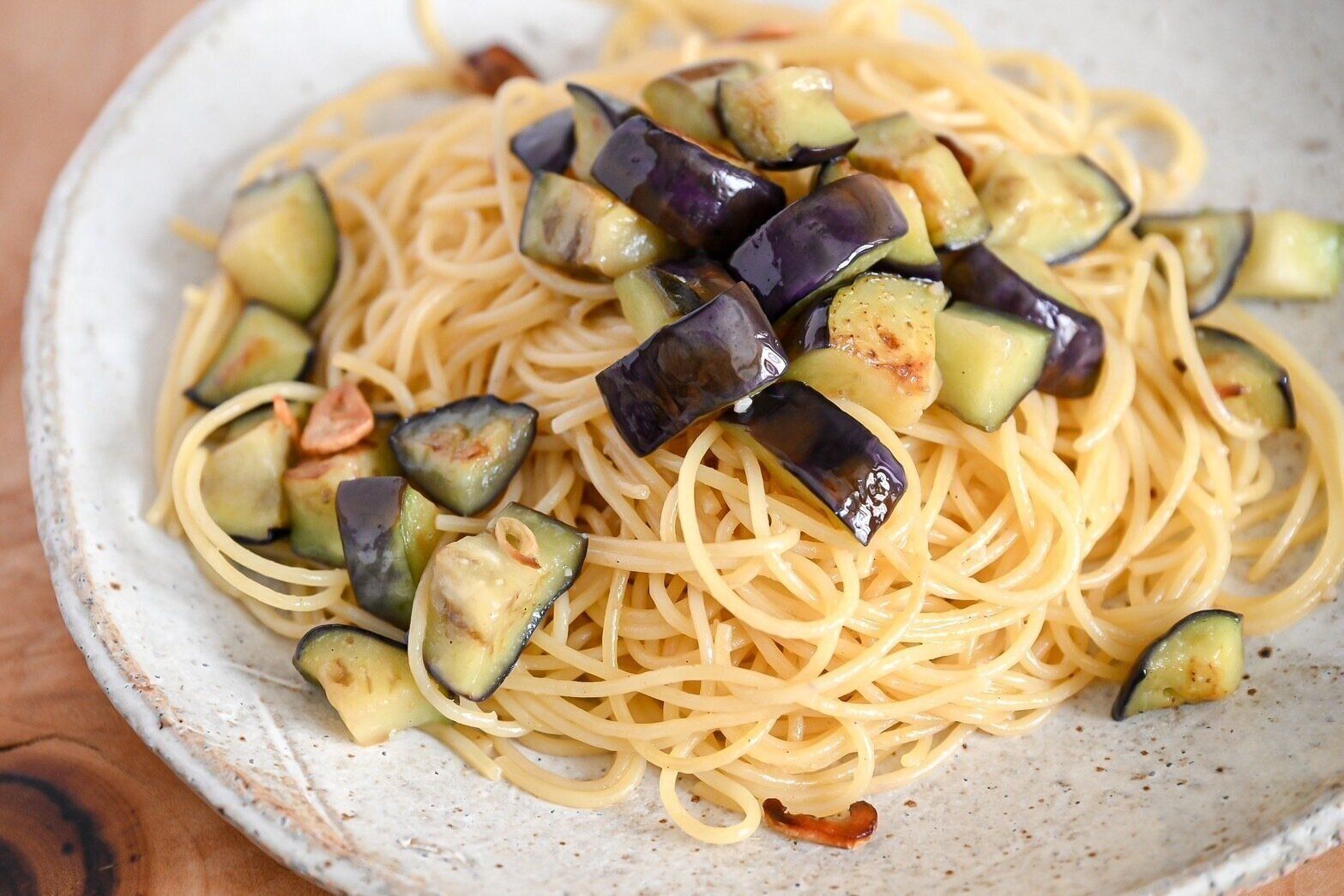 なすの塩だれパスタ