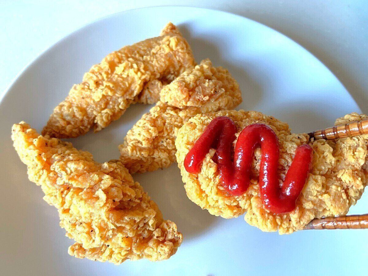 ケチャップをかけて