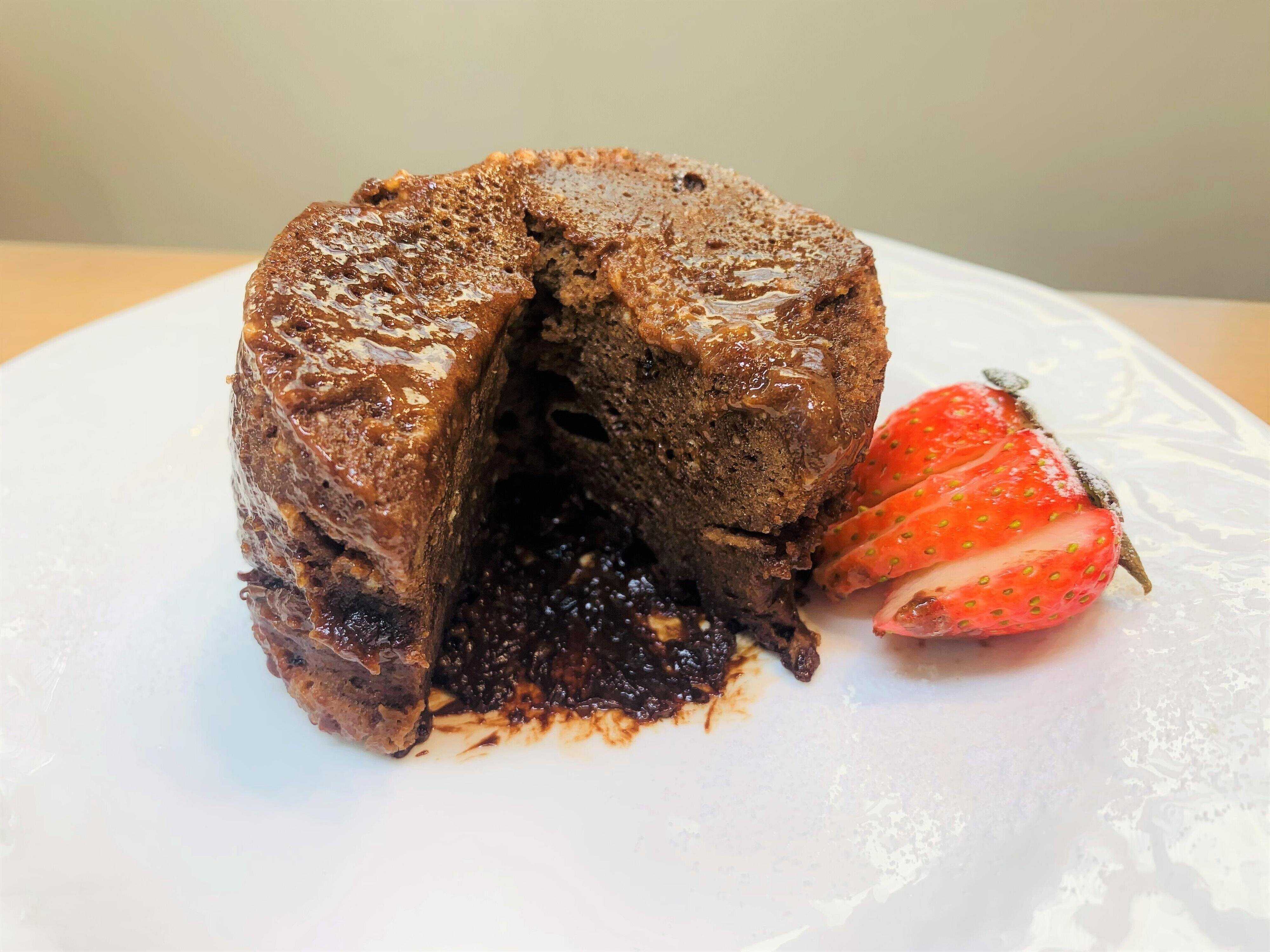 ホットケーキミックス レンジで簡単フォンダンショコラ マグカップで混ぜるだけ2分で完成 サンキュ