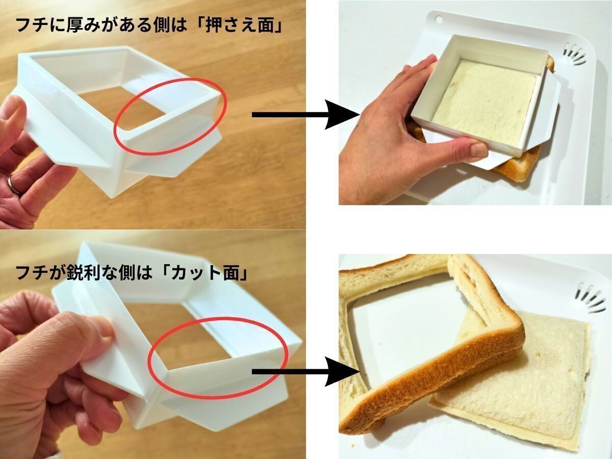 サンドメーカーのフチの説明画像