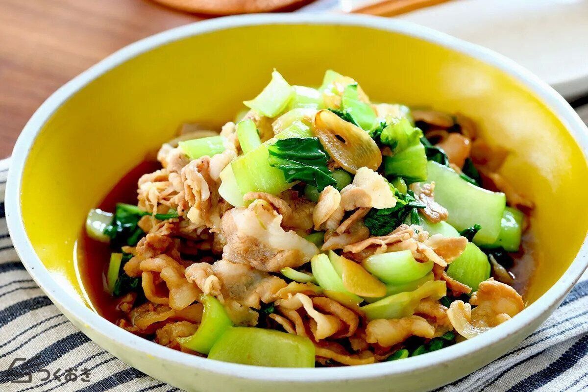 豚バラとチンゲン菜のスタミナ炒め