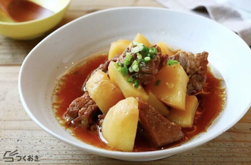 豚肉とじゃがいもの濃厚醤油煮