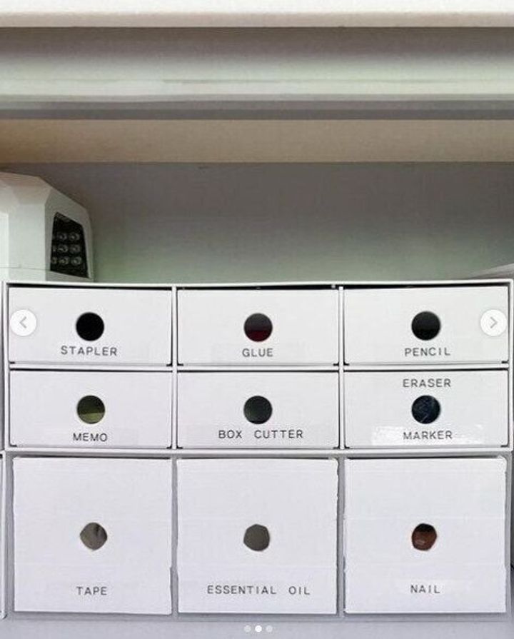 ポリプロピレン小物収納ボックスに文房具を収納