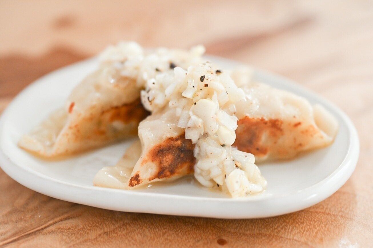 餃子の長ネギレモンがけ