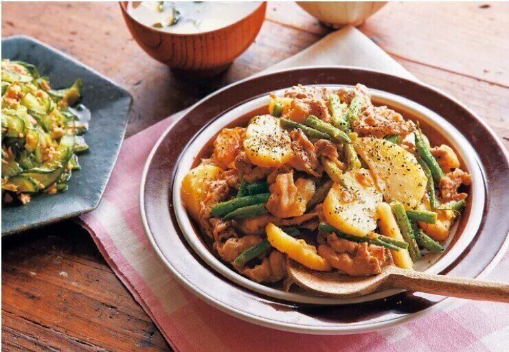 豚じゃがマヨポン炒め