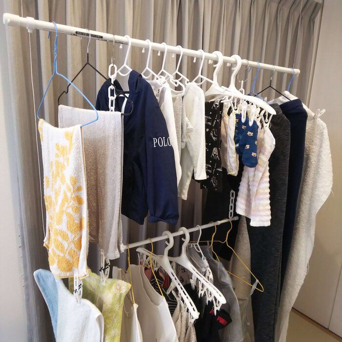 部屋干しする人必見 いつものスペースに2倍も干せちゃう目ウロコ術 サンキュ
