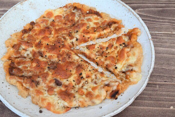 小麦粉なし！栄養満点オートミールでつくる！ピザ風チーズ焼きレシピ