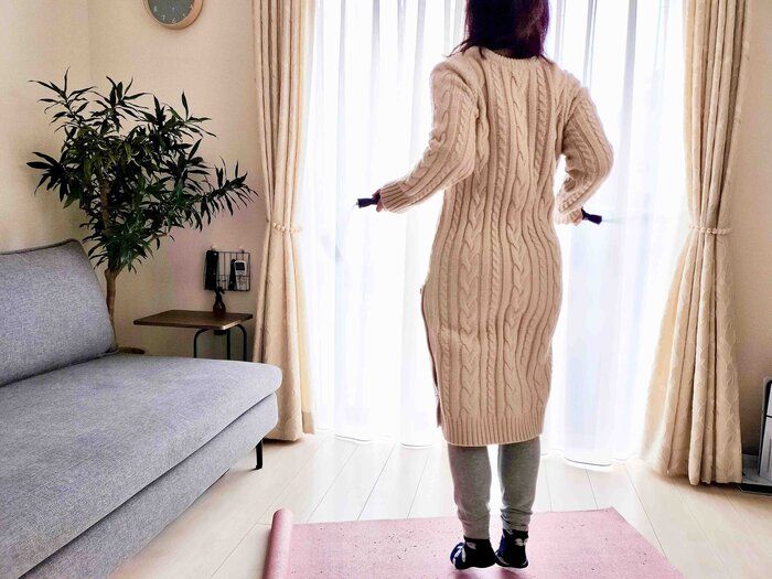 エア縄跳びで実際に跳んでいるところ