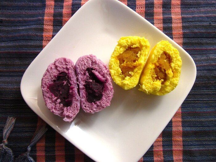 【業務スーパー】おうちでお手軽中華まん！「紫芋まんカボチャまん」