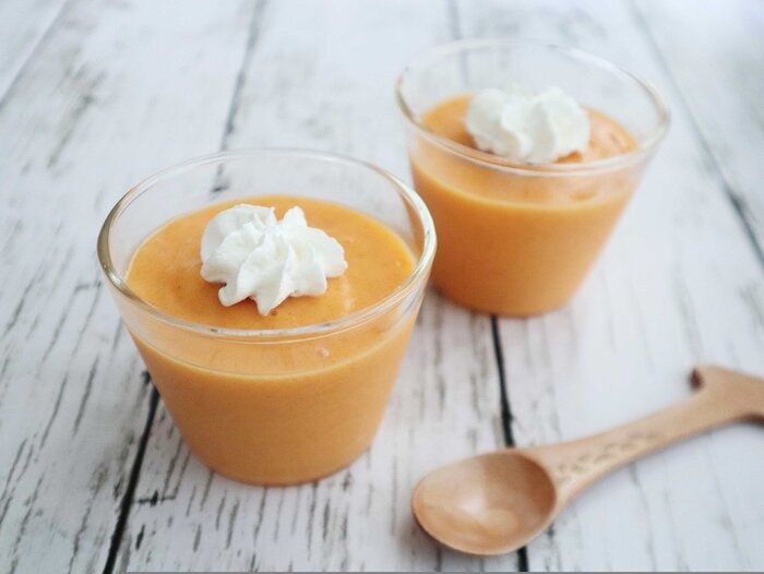 柿と牛乳を混ぜるだけ「プルプル柿プリン」