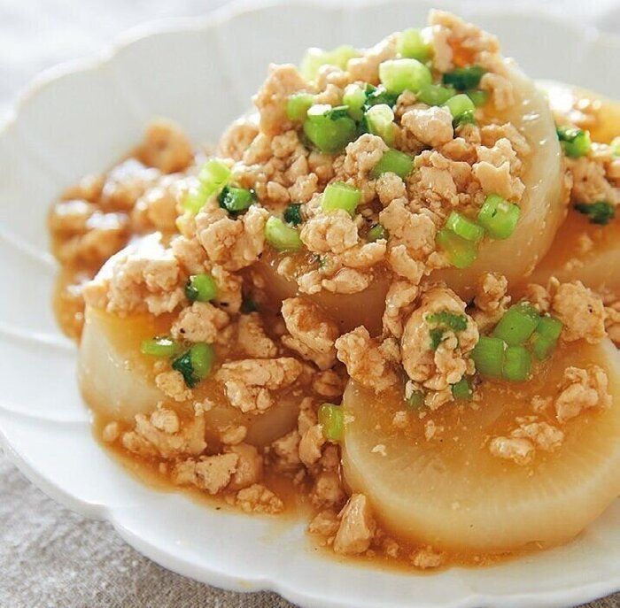 ごろっと大きなそぼろで主役級！大根のそぼろあん