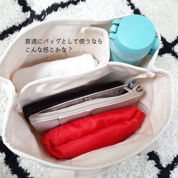 ダイソー 仕切りつきトートバッグは収納アイテムで使うと便利