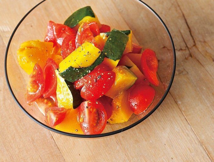 酸味のあるトマトとレモンが決め手！かぼちゃとミニトマトのマリネ