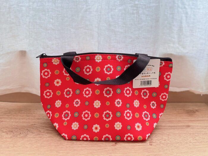 トート型ランチバッグ大 レトロ花柄