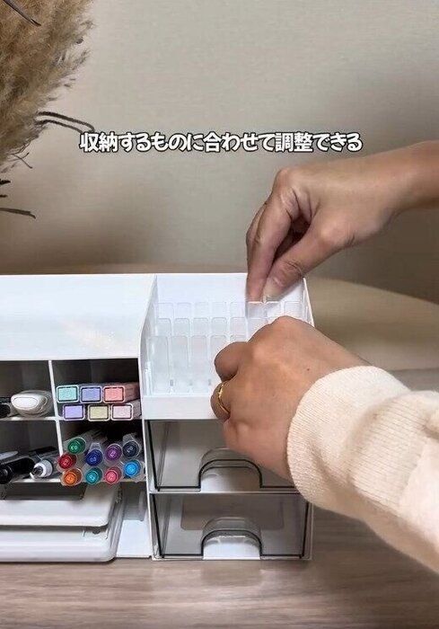 【ダイソー】仕切り付きで収納するものに合わせて調整できる