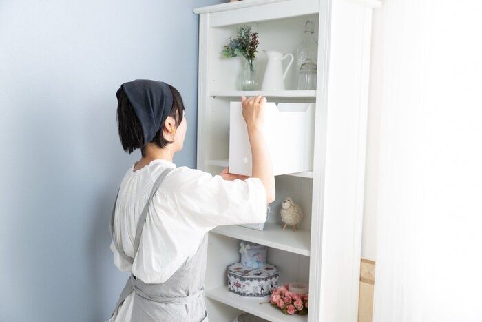 片づけているところ