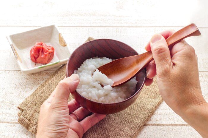 日本の食べ物、ピクルスプラムも同時に、中国粥