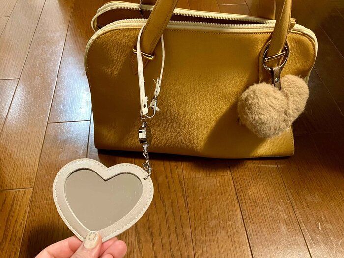バッグからサッとミラーが取り出せる